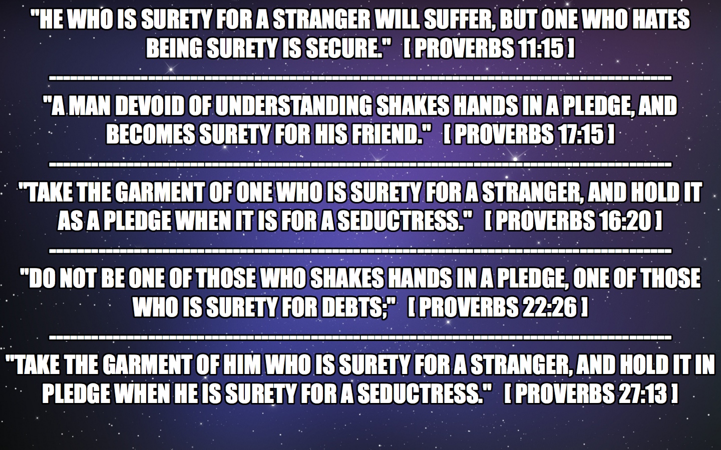 05 | PROVERBS AGAINST BEING SURETY